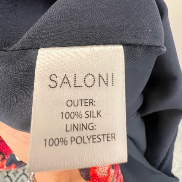 Saloni silk midi dress. Worn once. Size 2. - Picture 8 of 9